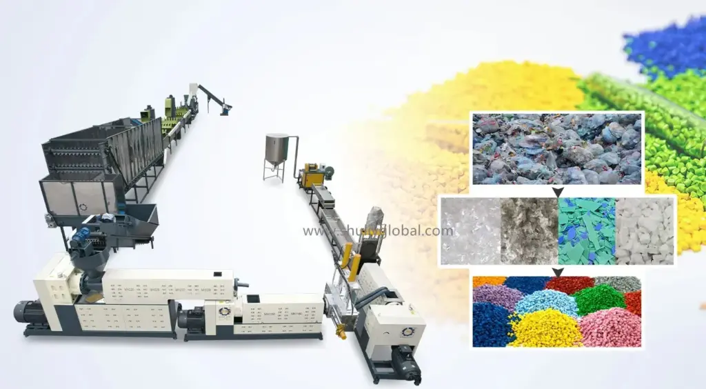 Waste plastic recycling granulation line