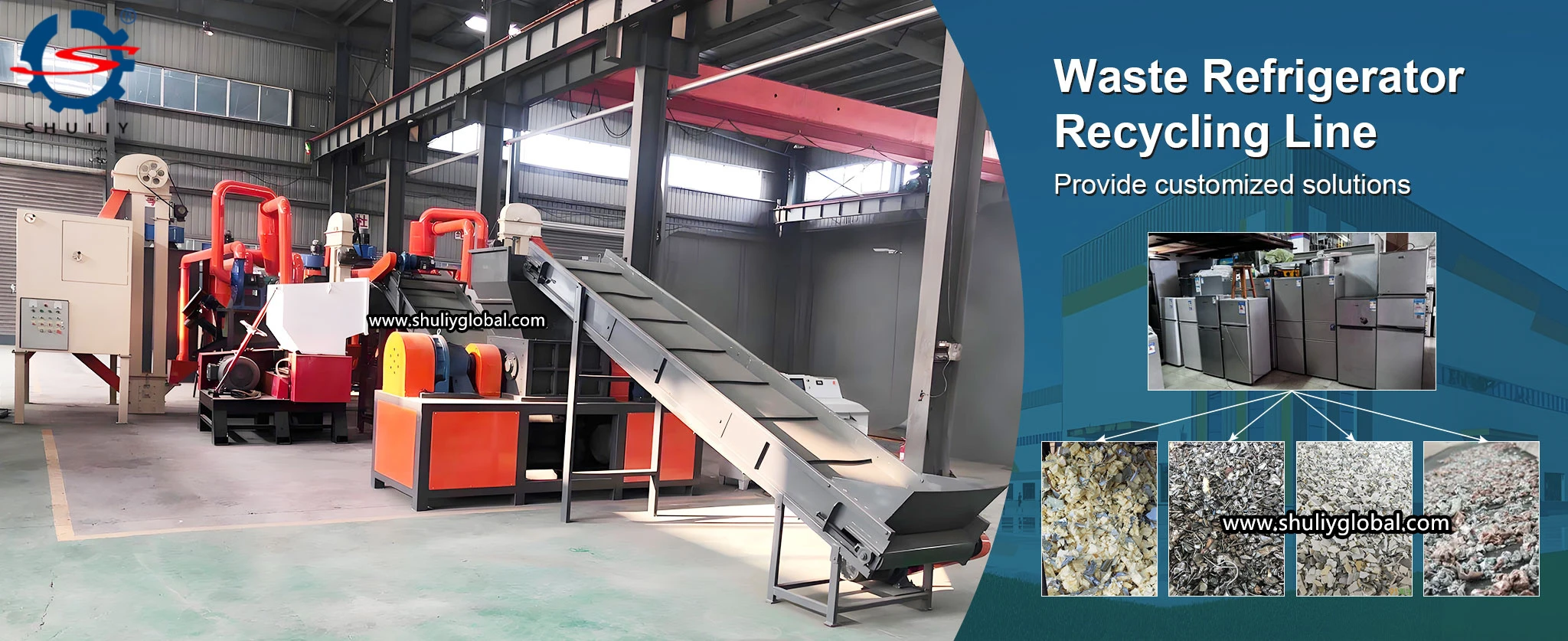 waste refrigerator recycling line